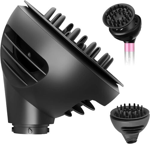 Diffuseur pour Dysonairwrap HS05 HS01 HS08, diffuseur d'ondes et de boucles avec Nouveau design avec 2 modes de débit d'air pour plus de volume pour les cheveux bouclés et ondulés, gris