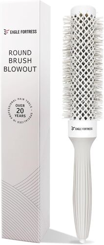 Brosse Ronde Professionnelle Pour Brushing Avec Céramique Et Technologie Ionique \U2013 Combinaison De Poils Innovante Pour Le Volume, La Douceur Et Le Coiffage \U2013 Idéal Pour Frange-32mm