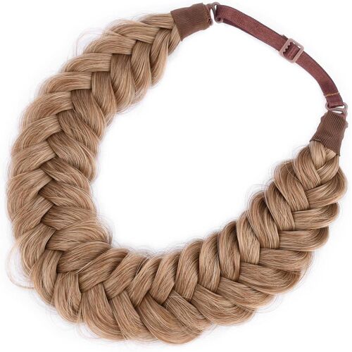 Messy Wide Bandeau de cheveux synthétiques tressés, classique, épais, élastique, extensible, pour femme et fille, accessoire de beauté, style bohème, blond sale