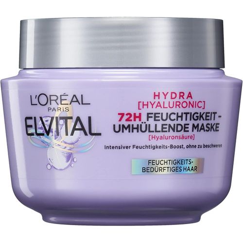 L'Oréal Paris Elvital - Masque hydratant pour cheveux brillants - Soin intensif à l'acide hyaluronique pour un boost hydratant - Hydra Hyaluronic - 300 ml