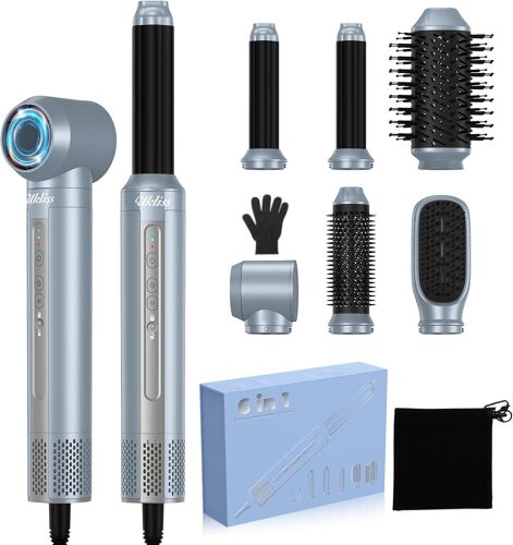 Air Styler Brosse Soufflante 6 In 1, 1400w Seche Cheveux Ionique, Boucleur D'air Boucleur A Cheveux, Hair Styler Multifonctionnelle, Brosse Chauffante,Pour Cheveux Bouclés, Sécher Les Cheveux