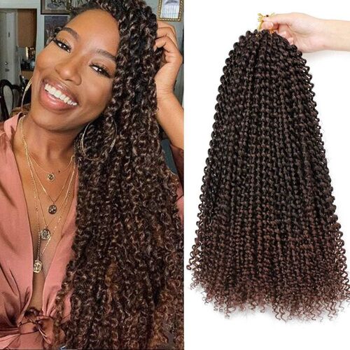 Passion Twists Hair 18 Pouces 7 Packs Vague Eau Crochet Tresses, Passion Twist Crochet Cheveux, Passion Twist Tressage Cheveux Extensions De Cheveux ((18inch,T33) 