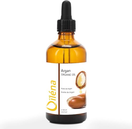 Huile D'argan Organique 100% Pure Pressée À Froid | Soin Anti-Âge | Cheveux, Barbe, Ongles | Hydratation Visage/Corps | Anti Vergetures | Non Comédogène, 100 Ml 