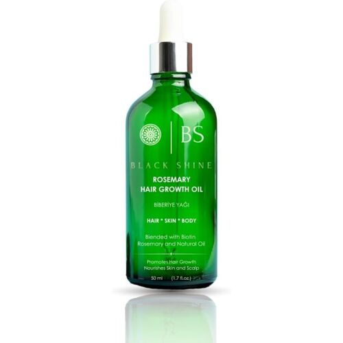 Black Shine,Huile de romarin pour la croissance des cheveux Biotine complexe de soins capillaires,50ml