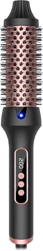 Thermal Brush 38MM 120-200¿ Écran LCD & Ionique Brosse Chauffante Coiffante Double PTC Fer à Friser Peigne Chauffant Brosse Lissante pour Cheveux Boucleur Cheveux Lisseur Cheveux Cadeau Femme