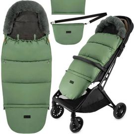 Momi Sardi - Chancelière Bébé Universelle 2en1 - Hiver Chaude Peluche - Partie Amovible Sac - Passe-Sangles Poussette -Vert