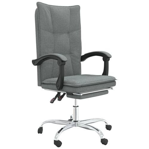 Chaise fauteuil siège pivotante de inclinable de bureau informatique étude foncé tissu gris Helloshop26 02_0024244