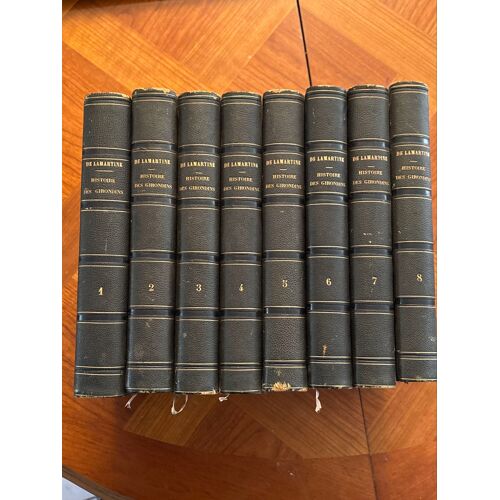 Histoire Des Girondins  De Lamartine Chez Furne Coquebert 1848 Édition, Originale En Huit Volumes En Très Bel État, Voir Photo, L’Intérieur  Est Sans Rousseur La Coiffe Du Volume Huit Est Un Peu Abîmé