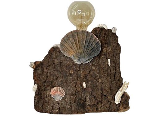 Lampe De Salon N°890 En Bois Flotte. Fabrication Artisanale.