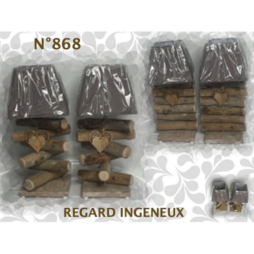 2 Lampes En Bois Flotte N° 868. Fabrication Artisanale.