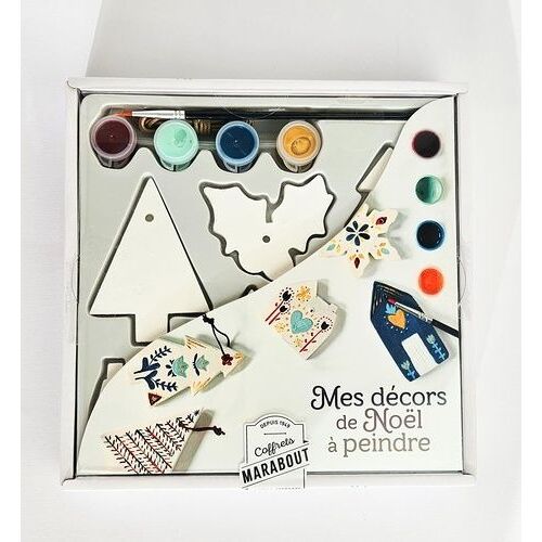 Coffret Mes Décos De Noël À Peindre - Avec 6 Décors À Peindre, Du Cordon Ciré Pour Les Suspendre, 4 Godets De Peinture, 1 Pinceau Et 1 Livre De 16 Pages