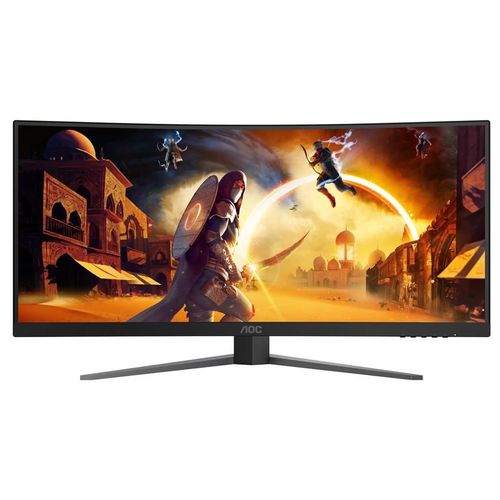 AOC Gaming CU34G4 - Écran LED - jeux - incurvé - 34" - 3440 x 1440 UWQHD @ 180 Hz - Fast VA - 2500:1 - HDR10 - 0.5 ms - 2xHDMI, DisplayPort - noir, rouge