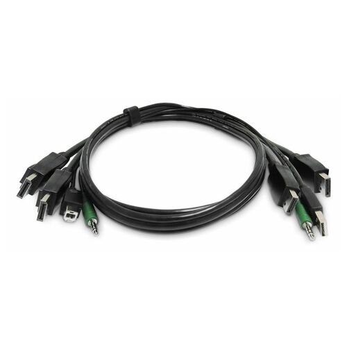 StarTech.com - Câble clavier / vidéo / souris (KVM) - Conformité TAA - USB type A, prise audio de 3,5 mm, DisplayPort (M) pour USB Type B, prise audio de 3,5 mm, DisplayPort (M) - 1.8 m