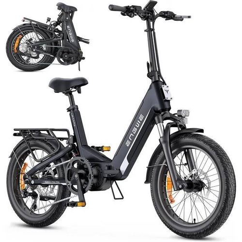 Engwe L20 3.0 Pro - Vélo Électrique Pliable 20 Pouces - Batterie Amovible 48 V 15 Ah - Autonomie 120 Kilomètres - Noir