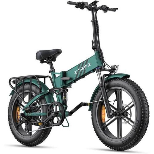 Vélo Électrique Engine Pro 2.0 - Batterie 16 Ah - Autonomie Jusqu'à 150 Km/110 Miles - Suspension Intégrale - 8 Vitesses - Vert
