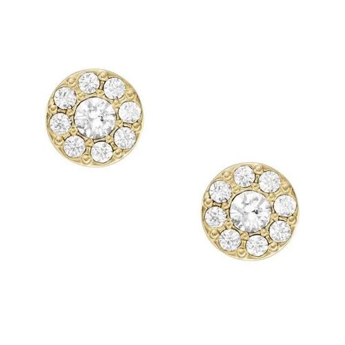 Boucles D'oreilles Femme - Fossil - Clous D'oreilles Fossil All Stacked Up - Couleur De La Matière:Jaune