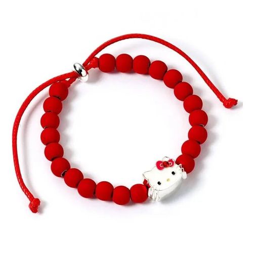 The Carat Shop - Hello Kitty - Bracelet Perles Rouges Avec Breloque Hello Kitty 21 Cm