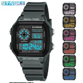 Montre Numérique Grise Étanche Homme ¿ Multifonction Sport, Course À Pied, Extérieur Avec Rétroéclairage