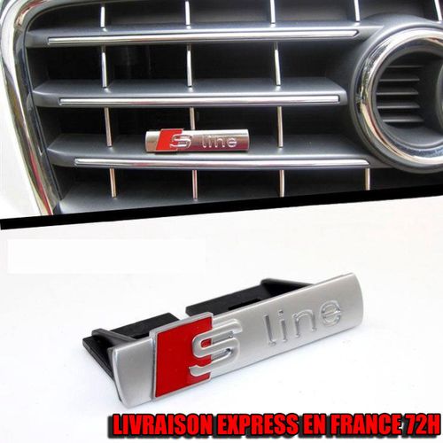 Insignes D'emblème De Calandre En Métal Argenté Mat Avec Logo S Line Pour Audi