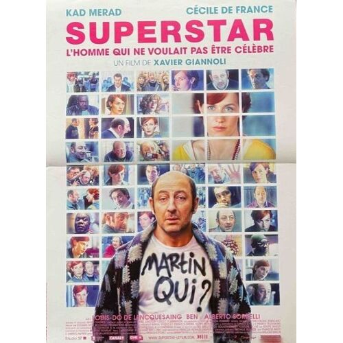 Superstar - Affiche Originale De Cinéma - Format 40x60 Cm - Un Film De Xavier Giannoli Avec Kad Merad, Cecile De France, Louis-Do De Lencquesaing, Pierre Diot, Christophe Kourotchkine - Année 2012