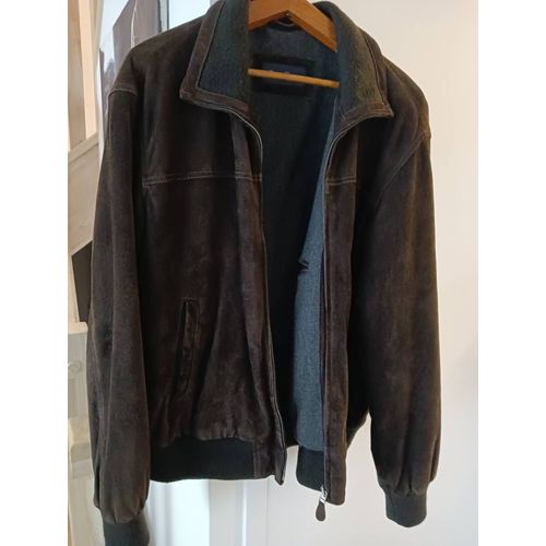 Veste 💯 Daim Cuir Homme Taille Xl, Très Bon État