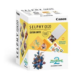 KIT IMPRIMANTE PHOTO CANON SELPHY QX20 EDITION ZOOTOPIE 2 BLANC SABLE + PAPIER XS 20L + 2 CARNETS + STICKERS