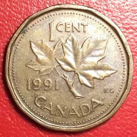 1 Cent - Elizabeth I I  - 1991 - Canada
