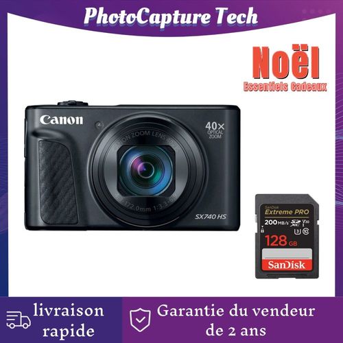 Canon PowerShot SX740 20.3 mpix Noir + Sandisk 128 Go 200Mb