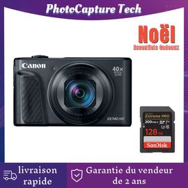Canon PowerShot SX740 20.3 mpix Noir + Sandisk 128 Go 200Mb