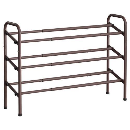 SONGMICS Étagère à Chaussures à 3 Niveaux, Rangement Ajustable pour Chaussures, pour Entrée, Placard, Assemblage Facile, en Métal, Bronze