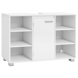 Vasagle Meuble Sous Lavabo, Meuble De Salle De Bain, Armoire De Salle De Bain Avec Étagères Réglables, Pieds, 30 X 90 X 60 Cm, Blanc Nuage