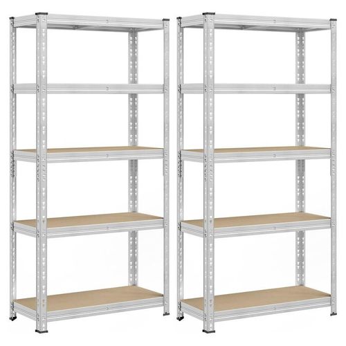 Songmics Étagère De Rangement Charge Lourde, Lot De 2, Étagère De Garage 40 X 90 X 180 Cm, Capacité De Charge Jusqu'à 875 Kg, Montage Facile, Tablettes Réglables, Argent