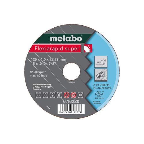 Meuleuse Metabo - 616216000 - Flexiarapid super 115x1,0x22,23 Inox