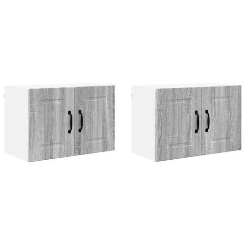 vidaXL Meuble mural de cuisine 2 pcs Gris Sonoma 60 x 31 x 40 cm