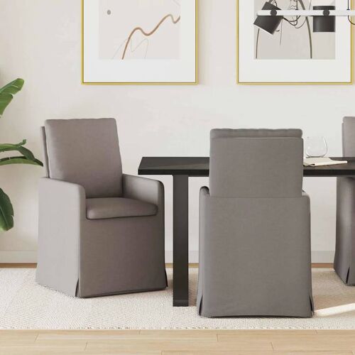 vidaXL Chaises de salle à manger 2 pcs Taupe 57 x 67 x 98 cm tissu