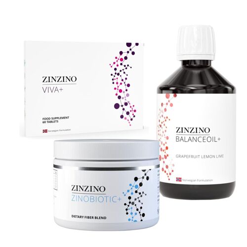 Kit Sérénité Zinzino - Huile D'équilibre+ Pamplemousse-Citron-Lime 300ml + Zinobiotic+ + Viva+ 