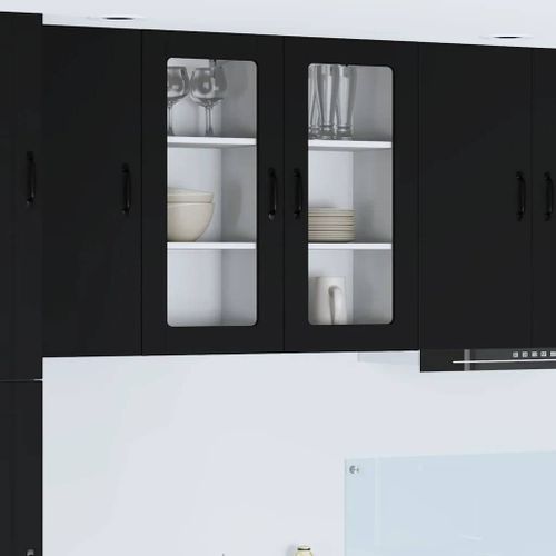 vidaXL Meuble mural de cuisine Noir 40 x 31 x 80 cm Bois d'ingénierie