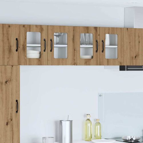 Vidaxl Meuble Mural De Cuisine 2 Pcs Chêne Artisanal 60 X 31 X 40 Cm