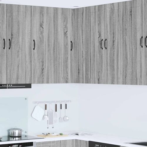 vidaXL Meuble mural de cuisine avec porte Gris Sonoma 57 x 57 x 100 cm
