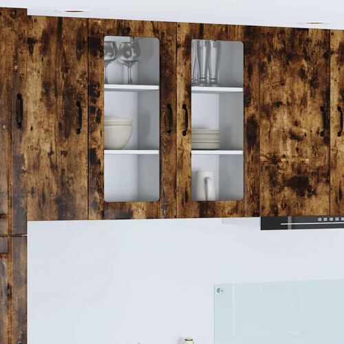 vidaXL Meuble mural de cuisine avec étagère Chêne fumé 40 x 31 x 80 cm