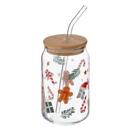 GOBELET PAILLE VERRE DÉLICES DES GNOMES 48CL