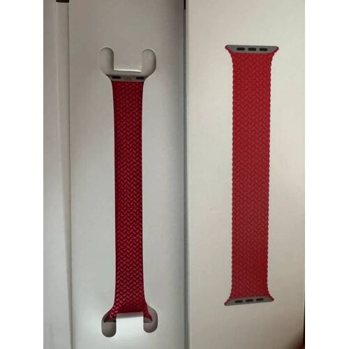 Appel Watch Bracelet Ajusté En Tissu Rouge Clair Boucle Unique Tressée 41 Mm Taille 7