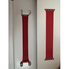 Appel Watch Bracelet Ajusté En Tissu Rouge Clair Boucle Unique Tressée 41 Mm Taille 7