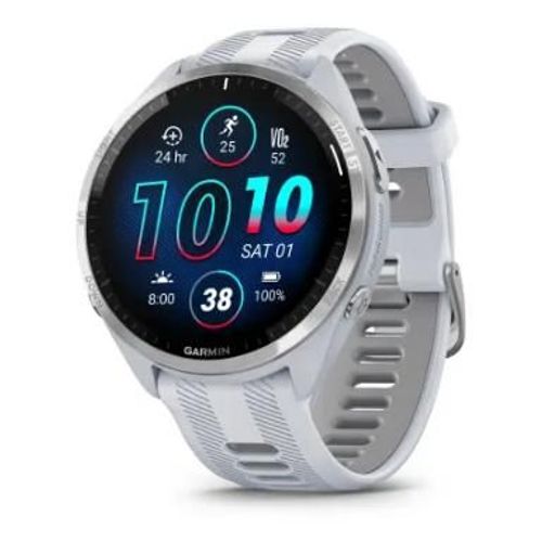 Garmin Forerunner 965 AMOLED 47 mm - Blanc avec bracelet Silicone Blanc - Wifi GPS (010-02809-11)