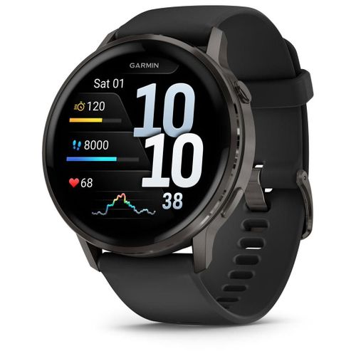 Garmin Venu 4 AMOLED 45 mm - Noir avec bracelet Silicone Noir - Wifi GPS (010-03014-00)