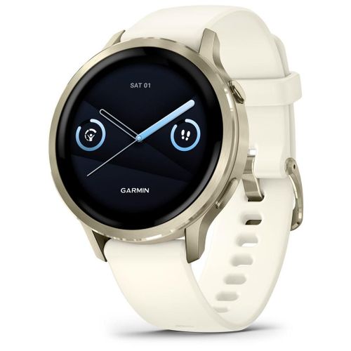 Garmin Venu 4 AMOLED 41 mm - Or avec bracelet Silicone Ivoire - Wifi GPS (010-03013-00)