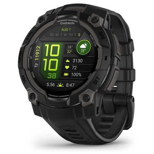 Garmin Instinct 3 AMOLED 45 mm - Noir avec bracelet Silicone Noir - GPS (010-02936-00)