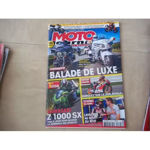 Moto Journal 2067 De 2013 Kawasaki Z1000 Sx,Bmw K1600 Gtl,Harley Electra Glide 1690 Ultra Limited,Honda 1800 Gold Wing,Victory 1700 Vision Tour,Bmw S1000rr Dj Sport,Bmw K1200gt,Lavillenie