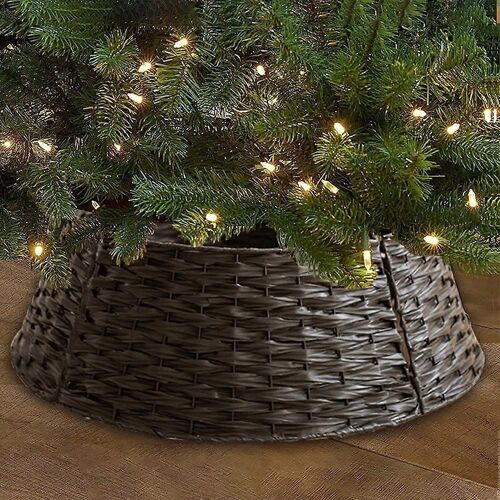 Collier De Sapin De Noel En Rotin Synthetique Tresse A La Main Pour La Decoration Du Sapin De Noel