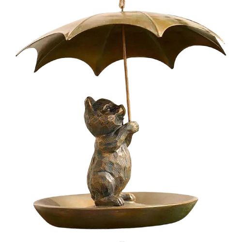 Mangeoire A Colibris En Metal Pour Exterieur Avec Parasol, Decoration De Jardin Resistante Aux Intemperies Ref. : 5733